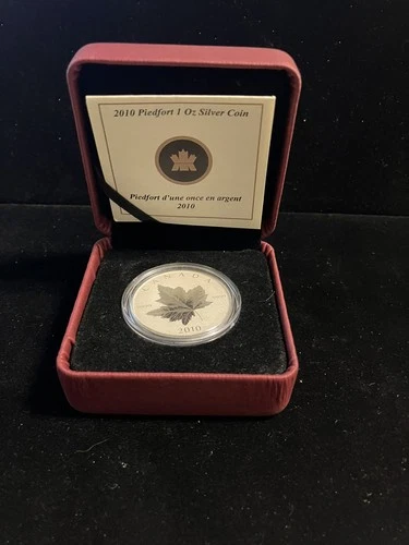 2010 $5 Piedfort Maple Leaf - 1 oz. Pure Silver Coin Box & COA RCM