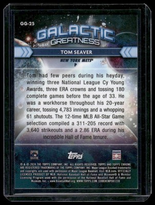 2024 Topps Cosmic #GG-25 Tom Seaver Galactic Greatness Orange