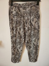 Ladies Marks And Spencer Animal Print Trousers Size 12 Short - Casual Wear
