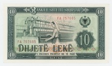 Albania 10 Leke 1976 Pick 43 UNC Uncirculated Banknote