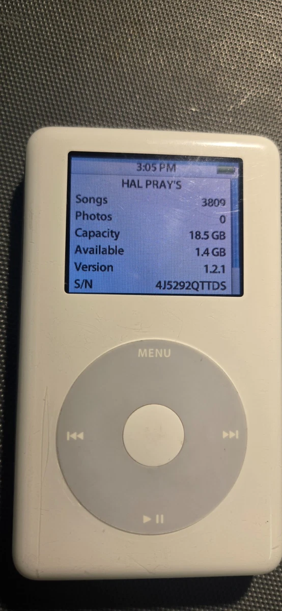 APPLE IPOD CLASSIC 2da Generación 10 GB Modelo A1019 - SIN PROBAR Sin Cable de Carga EUR 57,01