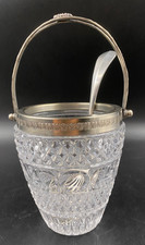 Porta ghiaccio cesto cestello vaso argentato cristallo molato