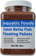 1mm 1/32" Floating Pellets Bettas Siamese Fighting Fish Guppies Tetras Live