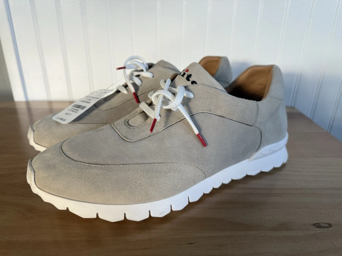Kiton Slip-On Casual Calf Suede Leather Sneakers Beige White US 9 / EU 42 Shoes Kiton Beige Leather Suede Sneakers – Mr.PianiK main image 3