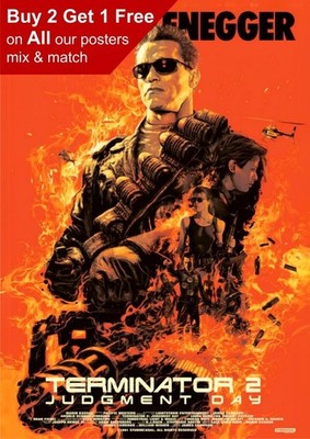 Terminator 2 Judgement Day 2026 Re-Release Movie Poster A5 A4 A3 A2 A1