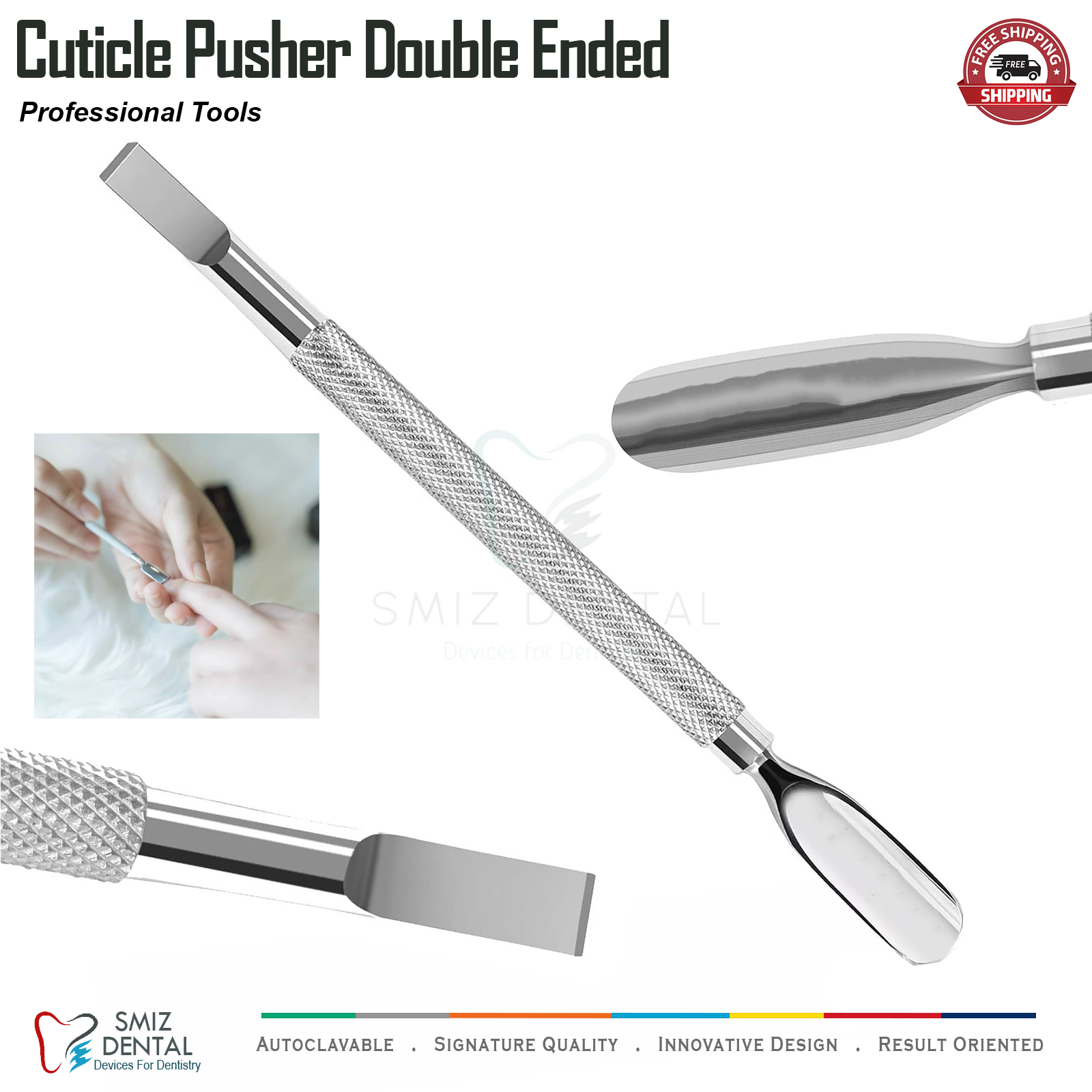 Cuticle Pusher Nail Remover Tool Stainless Steel Spoon Scraper Manicure Pedicure