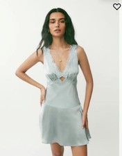 NWOT Reformation Belva Silk Dress in Aquamarine, Women’s 6