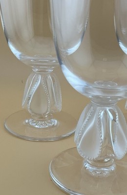 Lalique ''Bellini'' crystal water goblets  The Estate of Marie-Claude Lalique