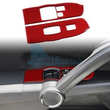 Door Window Lift Panel Sticker Trim Red Carbon Fiber For Scion Tc 2005-2010