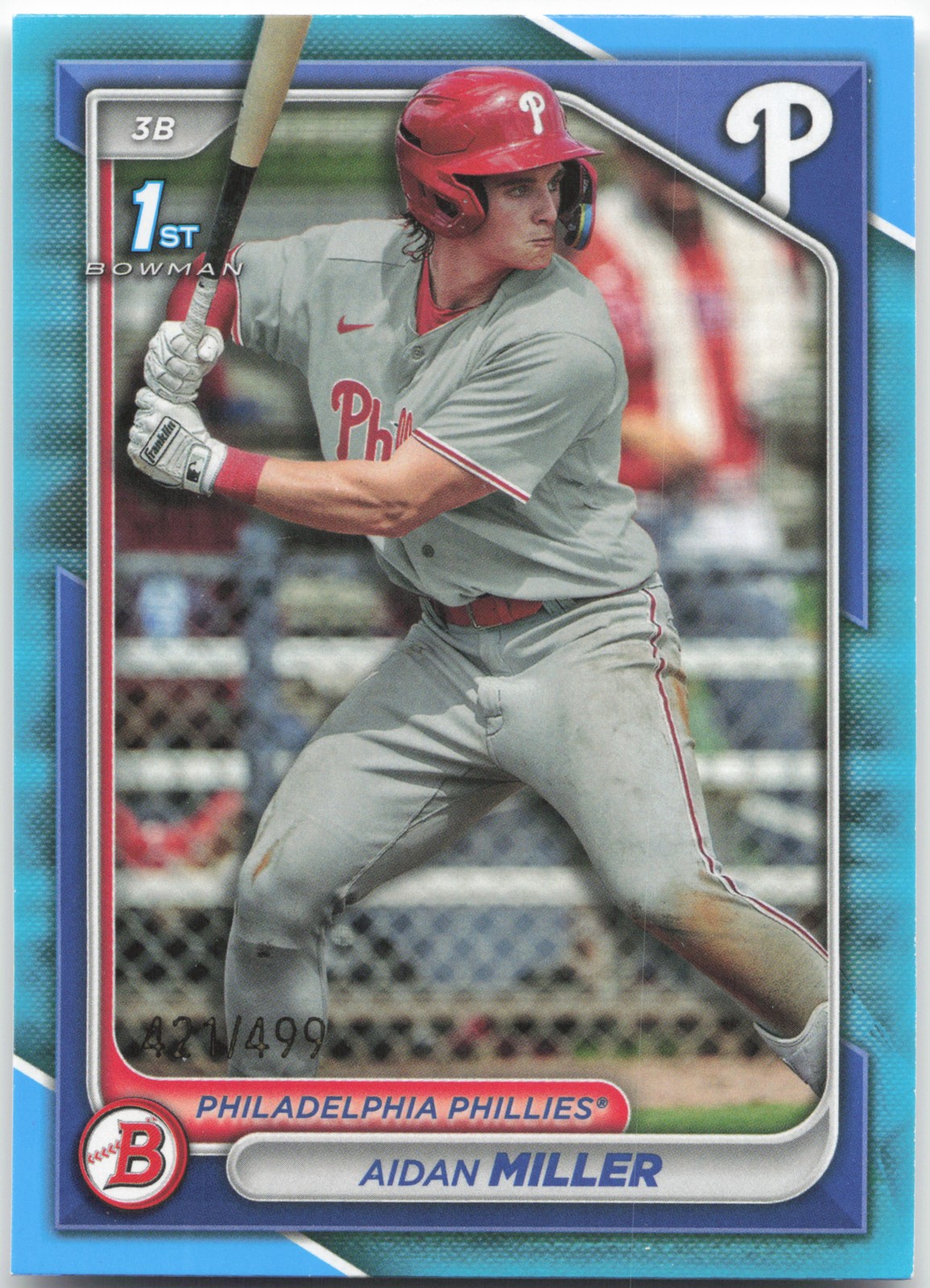 2024 Bowman #BP-27 Aidan Miller Prospects Sky Blue #/499