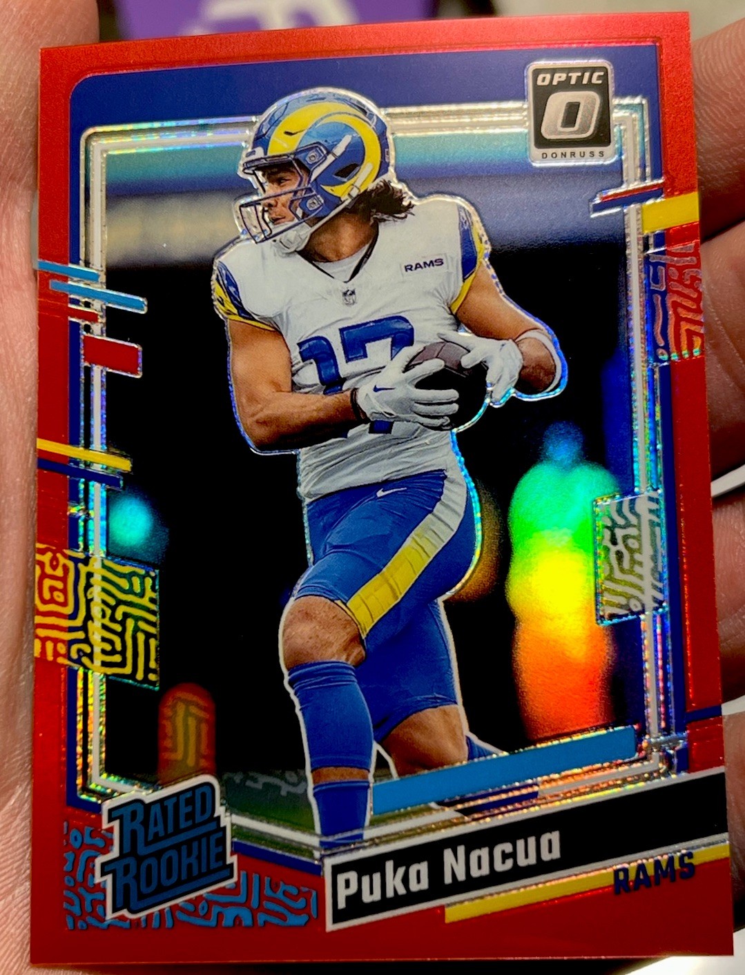 2023 Optic Puka Nacua Rated Rookie RC #238 Red Prizm #’D /99! Perfect Centering!