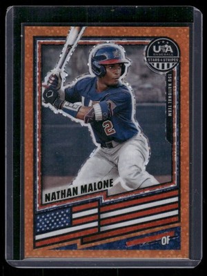 2026 Panini Stars and Stripes Prizm Nathan Malone #5 Disco Orange 35/75