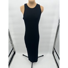 Par III Bodycon Dress Black Sleeveless Midi Fitted Career Casual Women