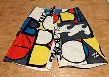 Vtg 90s Y2K Billabong multi color block swim board shorts size 38 or 36