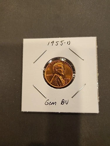 1955-D Lincoln Wheat Cent Gem BU Blazing Red