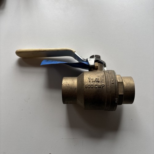 Nibco S-FP600A-LF 1-1/4" Sweat Brass Ball Valve Inline full flow 600 CWP