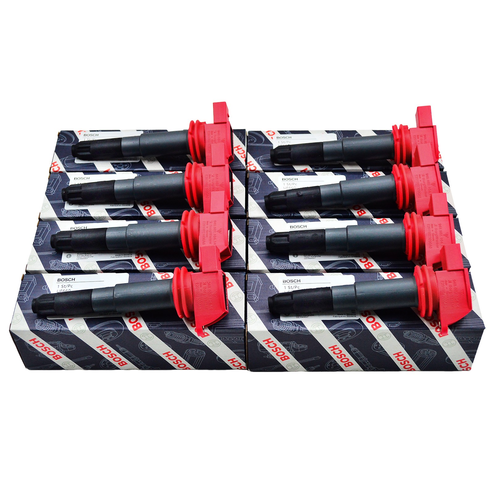 8x UF660 Ignition Coil Bosch For Porsche Cayenne Panamera 4.8L V8 Panamera 3.6L