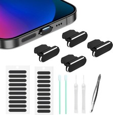 Dust Plug for iPhone, Compatible with iPhone and AirPods, Lightning Black