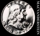 1961 Silver Franklin Half Dollar - Choice Gem Proof  Lustrous  #L5861