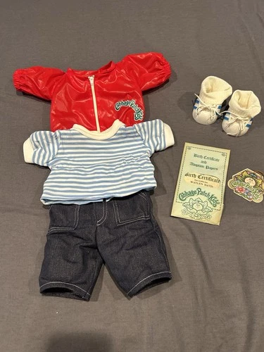 Cabbage Patch Kid Complete Boy Outfit With Birth Certificate And Tag