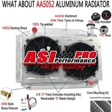 For 1955-1960 1957 Chevrolet Corvette C1 V8 4-Row Core Radiator Shroud Fan Kits