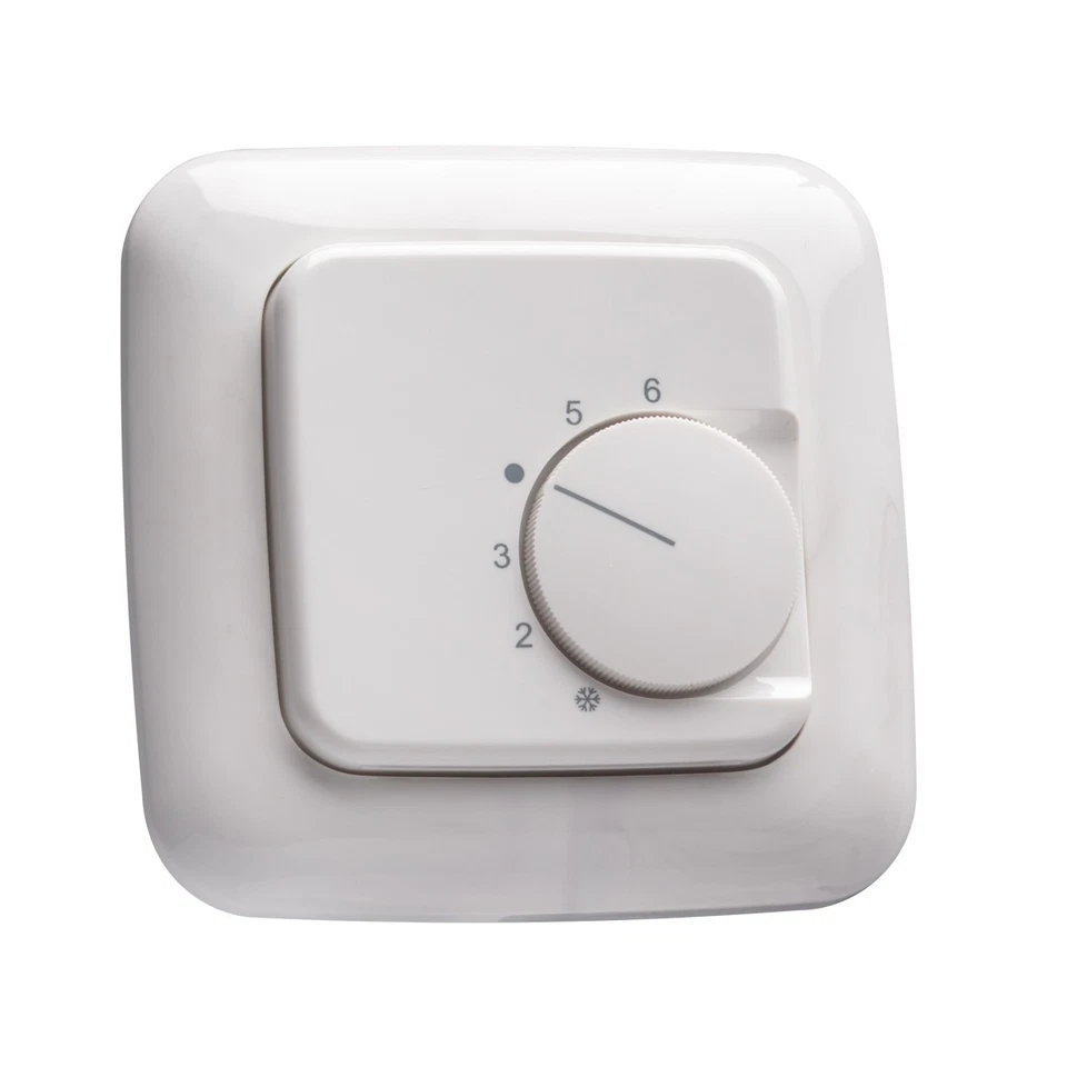 Raumthermostat inkl. Busch Jäger Reflex SI Rahmen 2511-214 für Fußbodenheizung