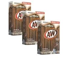 A&W Root Beer On the Go Drink Mix Singles 3 Boxes 18 Packets Total Sugar Free