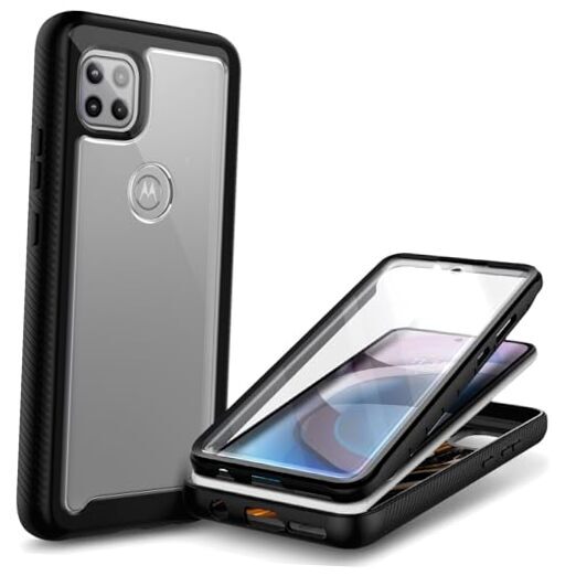 NZND Case for Motorola One 5G Ace (One 5G UW Ace) with [Built-in Screen Black