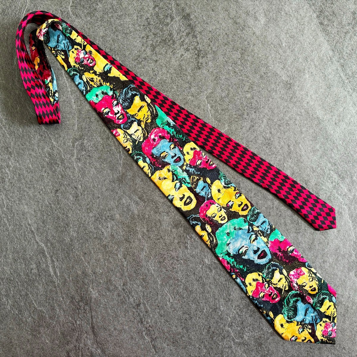 GIANNI VERSACE silk tie Pop Art w/ Marilyn Monroe & James Dean