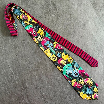 GIANNI VERSACE silk tie Pop Art w/ Marilyn Monroe & James Dean