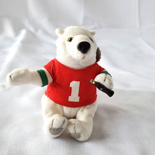 Coca-Cola Polar Bear Bean Bag Plush in 1 Jersey Shirt Stuffed Toy New With Tags