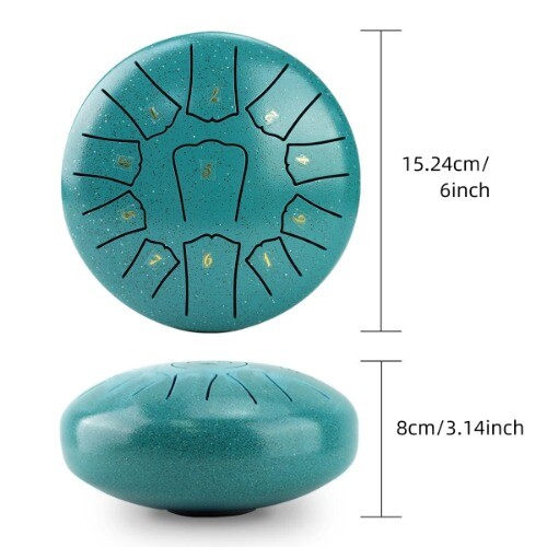 Mini Steel Tongue Drum 6 Inch 11 Notes Hollow Drum Music Drum Ethereal Drum Yoga - Picture 19 of 26
