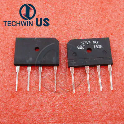 5pcs GBJ1506 Full Wave Bridge Rectifier – 15A 600V, Flat Pack, Unbranded