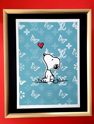 DEATH NYC Hand Signed LARGE Print Framed 16x20in COA SNOOPY HEART LUXURY ^