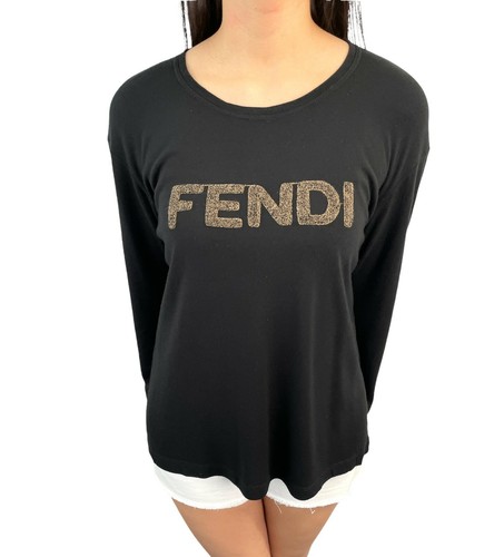 FENDI Vintage Big Logo T-shirt Top Long 