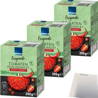 Edeka Originale Tomaten Fein Gehackt Pikant GewüRzt 3X390G Packung Usy Block