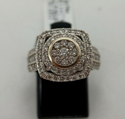 Micheal Hill 14k White Gold Cluster Diamond Ring, Size K - Picture 3 of 7