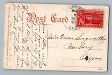 Poplargrove Ohio Pike Co 1913 4-Bar Cancel DPO 1895-1936 Postcard Q1 Parcel Post