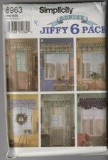 8963 SIMPLICITY - Jiffy 6 Pack CURTAINS: Wind...