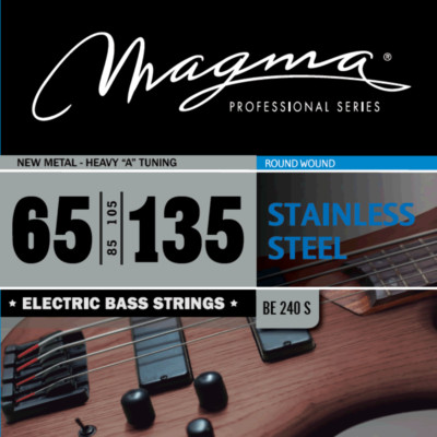Magma Electric Bass Strings New Metal- Heavy ''A'' Tuning - Stainless Steel Round