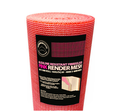 Alkalienbeständiges rosa Fiberglas Putzgewebe 1m x 50m 160g / m² 4mm x 4mm Masche