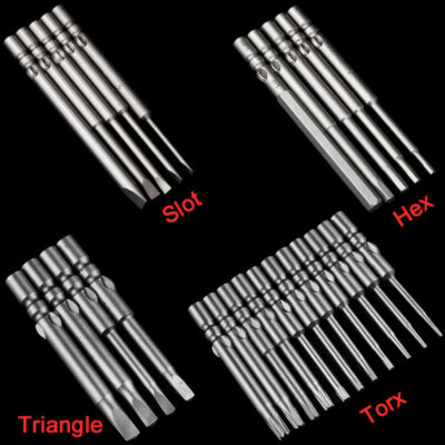 S2 Slotted Hex Torx Triangle Screwdriver Power Bits Set Magnetic Drill 4mm-Shank