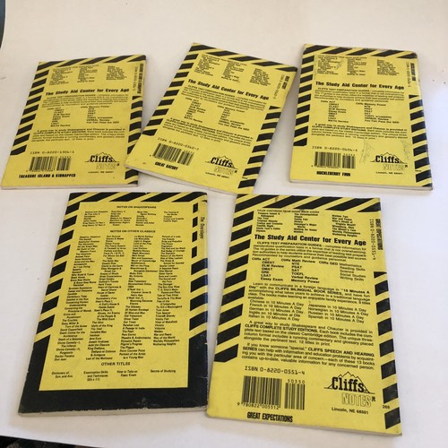 Lot of 5 Cliff's Notes Paperback Dickens Stevenson Fitz Twain Cooper Deerslayer - Picture 8 of 12