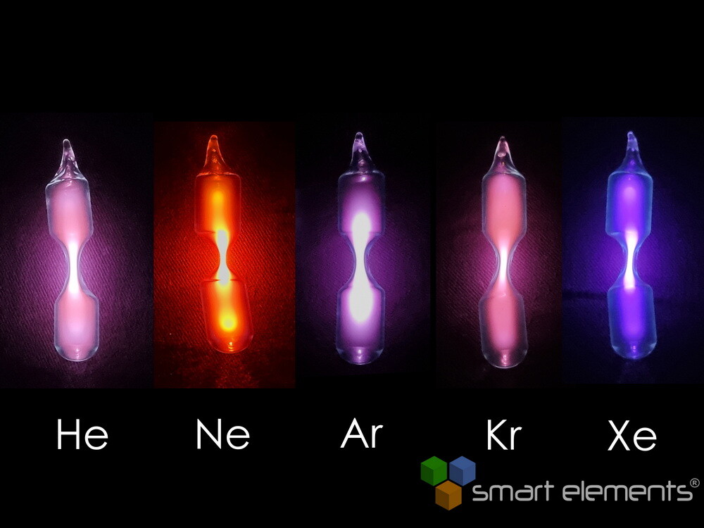 Noble gases complete set + free mini tesla coil - Made by 