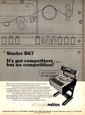 vtg 70s STUDER REVOX B67 TAPE RECORDER MAGAZINE PRINT AD Open Reel To Reel Pinup