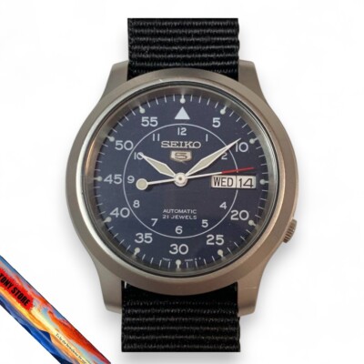 SEIKO 5 7S26-02J0 Automatic Navy Dial Day Date Men's Analog Watch