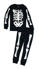 Carter's Toddler Boy's Girl's Halloween Skeleton Glow-In-The-Dark Pajama Set