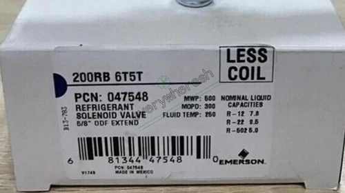 1PCS NEW EMERSON Solenoid Valve 200RB 6T5T 200RB6T5T（Welding5/8)