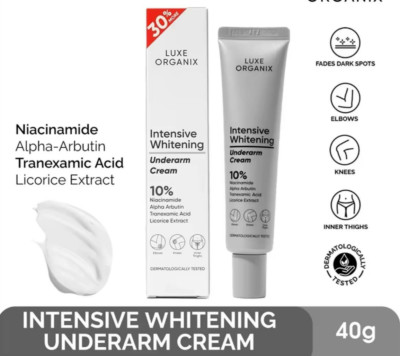 Luxe Organix Intensive Whitening Underarm Cream 10% Niacinamide 30g