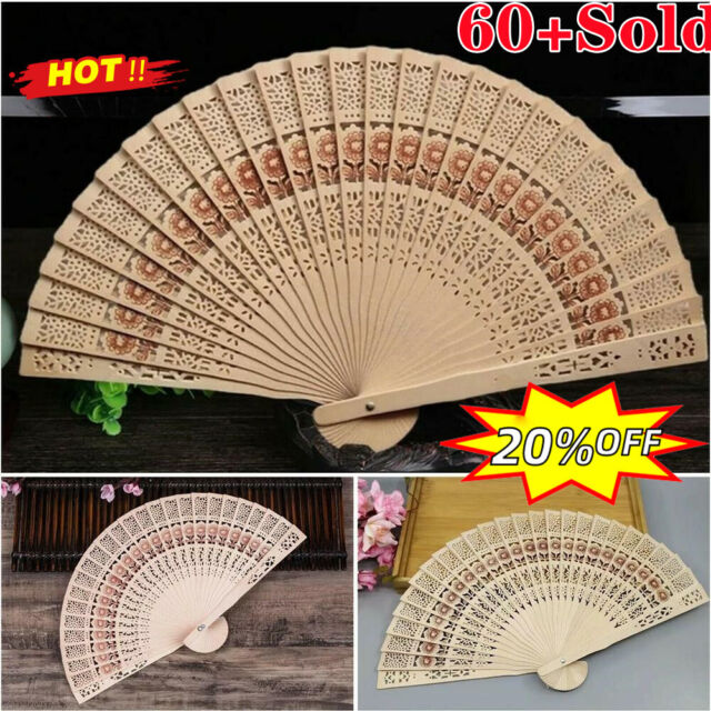 Wooden Bamboo Hand Held Folding Fan Print Flower Portable Travel Decoration Fans Wooden Bamboo Hand Held Folding Fan Print Flower Portable Travel Decoration Fans